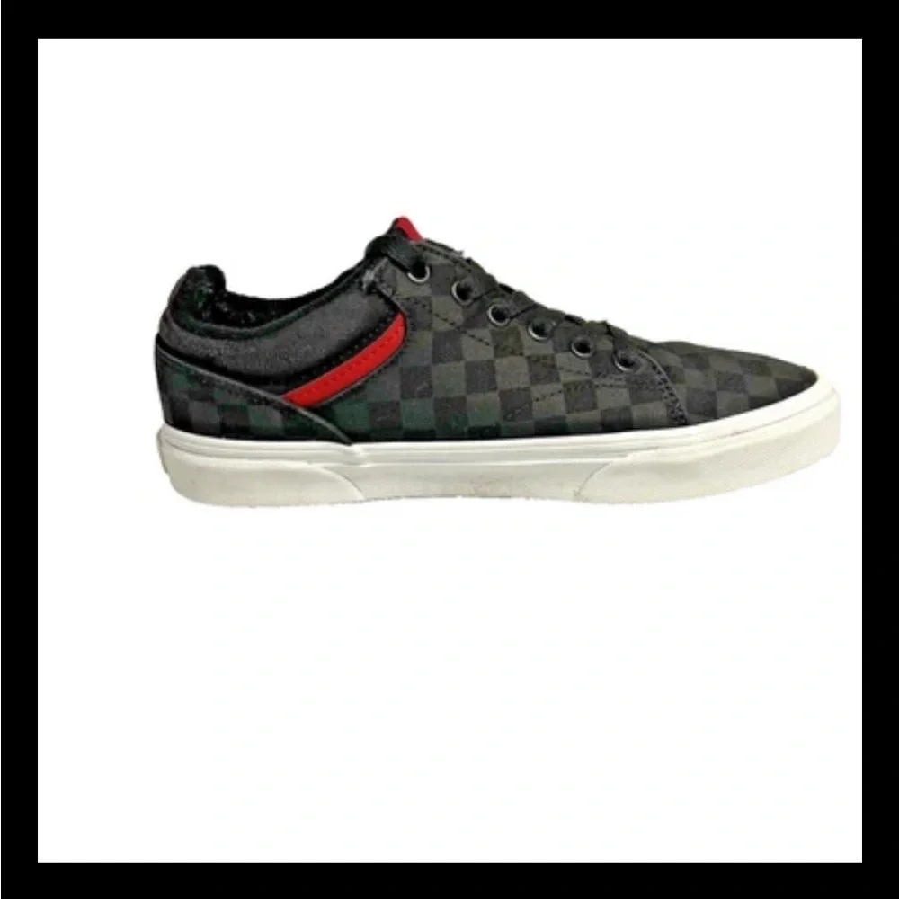 Vans Off The Wall Seldan Black & Red Checkerboard Skate Sneakers Womens 8.5 M 7 - Picture 1 of 12